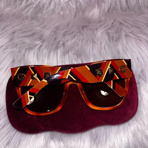 Gucci Women\'s Bold Orange and Black Sunglasses GG0059S